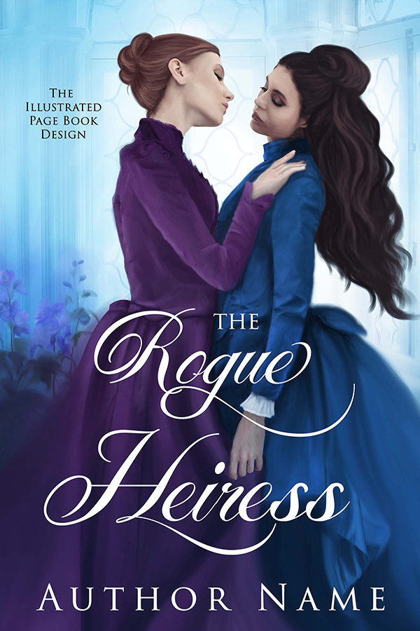 A LGBTQ historical romance premade book cover with a Victorian lesbian couple.