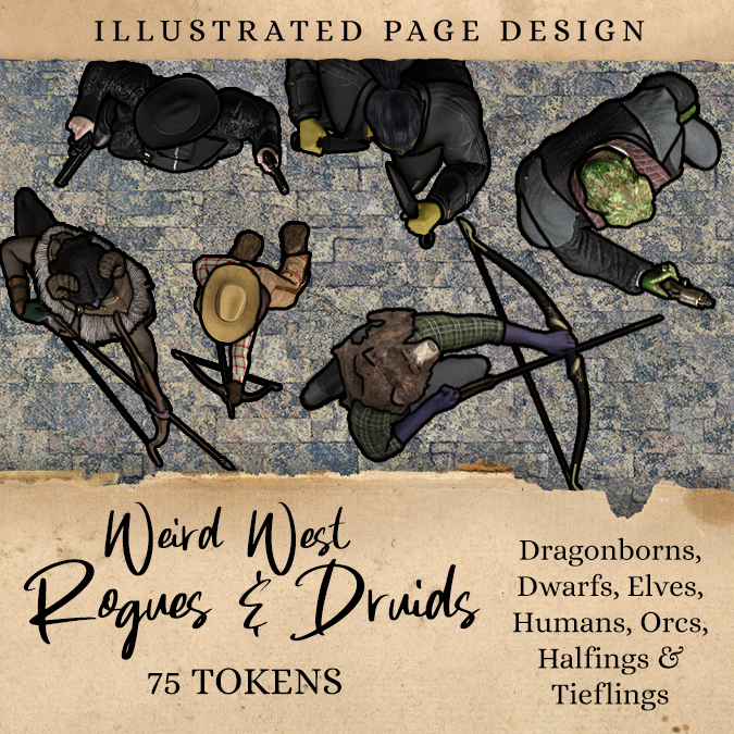 Weird West Rogues & Druids: Token Pack
